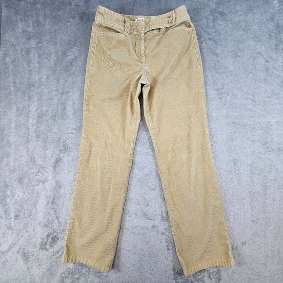 Talbots Pants Women's 8 Beige Corduroy Stretch Casual Office Wear Comfort‎ - Picture 1 of 11